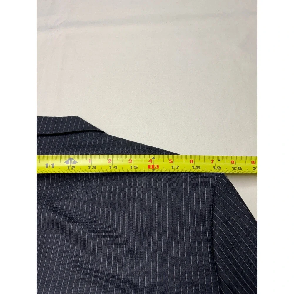 Hugo Boss Selection Portman Tower Blazer‎ Silk Wool Pinstripe Mens 42R black
